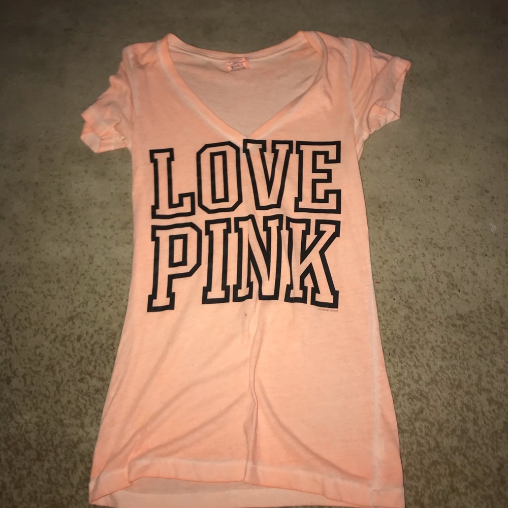 Fitted VS Pink V-Neck T-Shirt